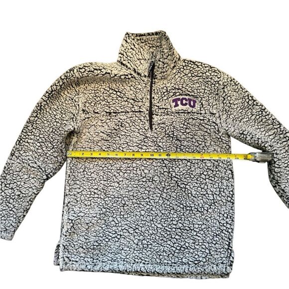TCU Texas CHristian University Fleece Pullover Size XS Unisex Non Smoking - Picture 1 of 15